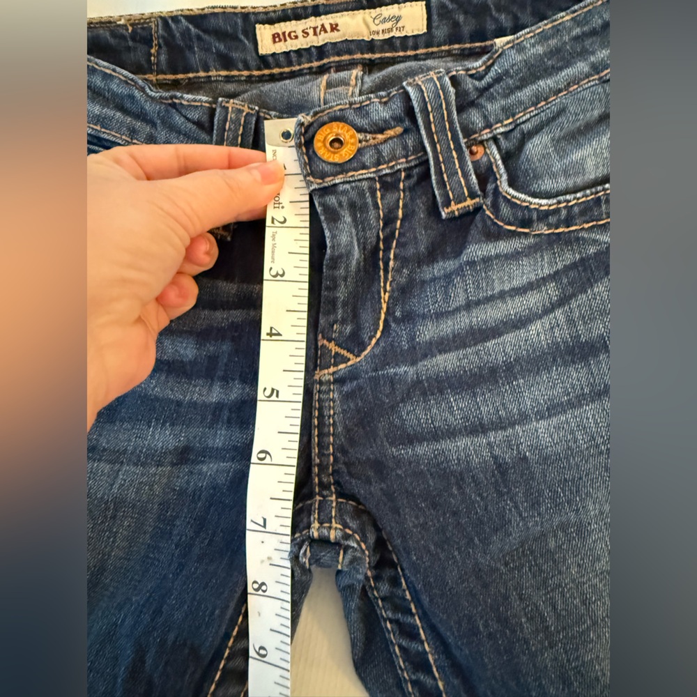Big Star Casey Low Rise  Dark Blue Boot Cut Jeans Size 25r - Picture 12 of 13